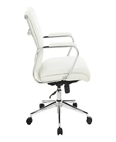Office Star 41.25" Fabric, Chrome Mid Back Manager's Chair