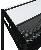 Office Star 30.25" Glass, Steel Zephyr Computer Desk