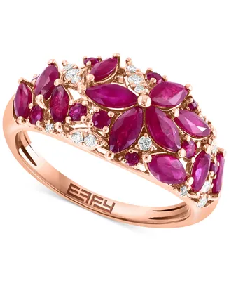 Effy Ruby (1-3/4 ct. t.w.) & Diamond (1/8 ct. t.w.) Ring in 14k Rose Gold