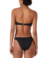 Kate Spade New York Womens Bandeau Bow Bra Convertible Bikini Top High Cut Bikini Bottoms