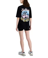 Tai Apparel Juniors Ford Bronco Graphic Print Crewneck Tee Pull On Bike Shorts