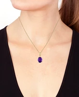 Effy Amethyst (4-3/8 ct. t.w.) & Diamond Accent 18" Pendant Necklace in 14k Gold