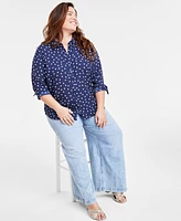 On 34th Trendy Plus Polka-Dot Shirt, Created for Macy's