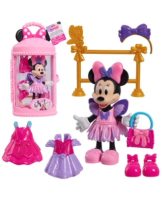 Disney Junior Minnie Mouse Fabulous Fashion Ballerina Doll, 13-Piece Doll and Accessories Set
