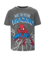Marvel Avengers Spider-Man Iron Man Captain America Hulk Black Panther Miles 2 Pack Long Sleeve T-Shirts Toddler |Child Boys