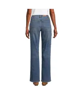 Lands' End Women's Recover High Rise Relaxed Straight Leg Utility Blue Jeans