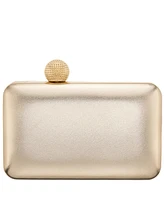 Nina Metallic Minaudiere Handbag with Crystal Clasp