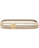 Nina Metallic Minaudiere Handbag with Crystal Clasp
