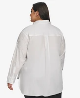 Karl Lagerfeld Paris Plus Imitation Pearl Blouse, First@Macy's