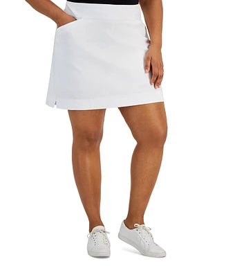 Jm Collection Plus Solid Pull-On Skort, Created for Macy's