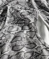 Bar Iii Women's Snakeskin-Print Midi Dress, Created for Macy's