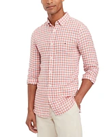 Tommy Hilfiger Men's Slim-Fit Gingham Check Button-Down Linen Shirt