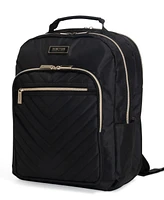 Madison Square Hardside Chevron Expandable 2pc 20" Carry On Luggage + Matching 15" Laptop Backpack Set
