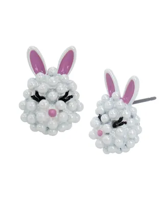 Betsey Johnson Imitation Pearl Bunny Stud Earrings