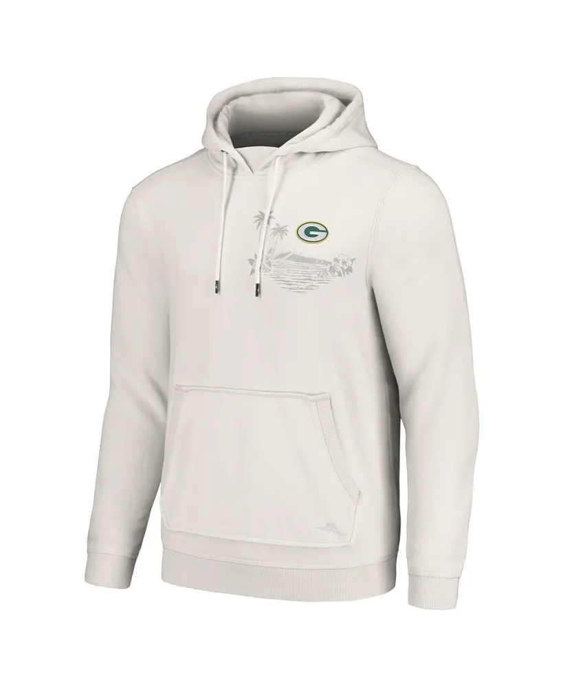 Men's Tommy Bahama White Green Bay Packers Home Game Pullover Hoodie