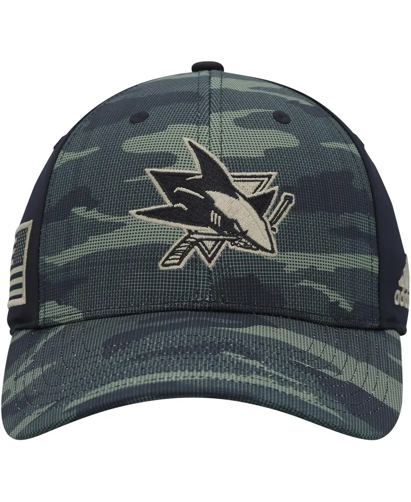 Men's adidas Camo, Black San Jose Sharks Military-Inspired Appreciation Flex Hat