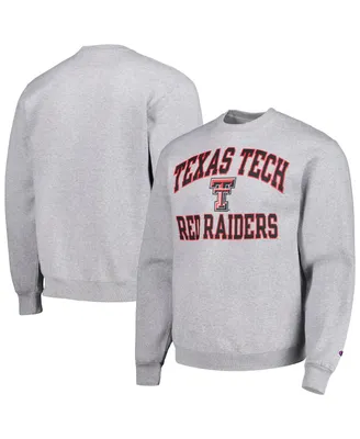 Men's Champion Heather Gray Texas Tech Red Raiders High Motor Pullover Sweatshirt