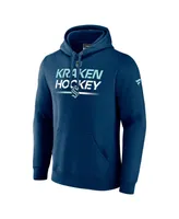 Men's Fanatics Navy Seattle Kraken Authentic Pro Pullover Hoodie