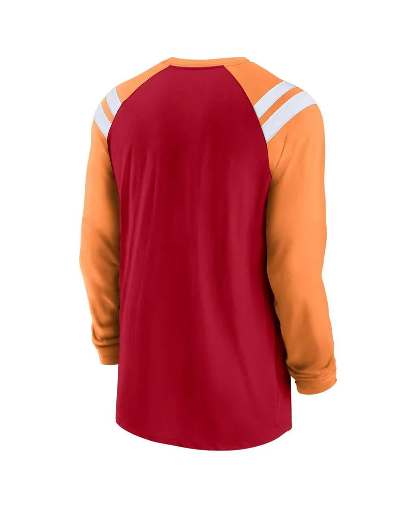 Men's Nike Red, Orange Tampa Bay Buccaneers Classic Arc Raglan Tri-Blend Long Sleeve T-shirt