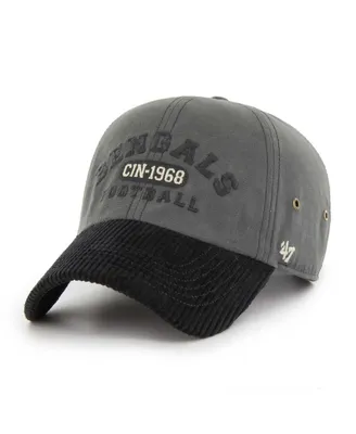 Men's '47 Brand Charcoal Cincinnati Bengals Ridgeway Clean Up Adjustable Hat