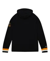 Men's Mitchell & Ness Black Boston Bruins 100th Anniversary Legendary Raglan Pullover Hoodie