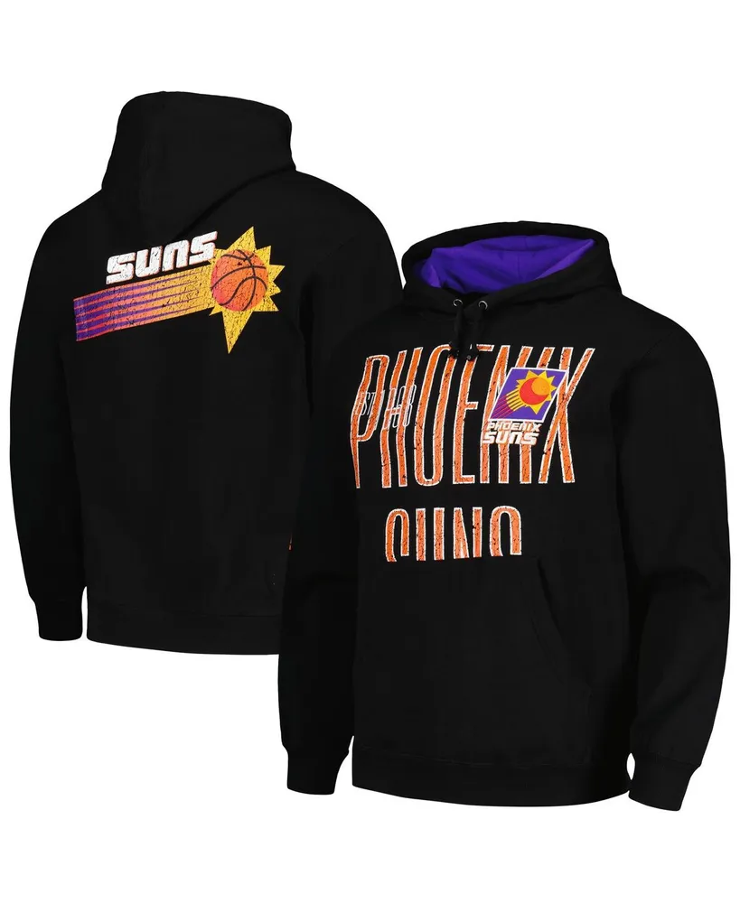 Men's Mitchell & Ness Black Distressed Phoenix Suns Hardwood Classics Og 2.0 Pullover Hoodie