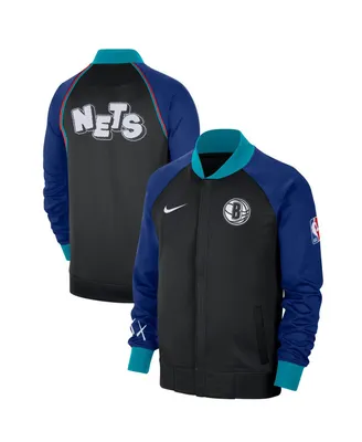 Men's Nike Black Brooklyn Nets 2023/24 City Edition Authentic Showtime Performance Raglan Full-Zip Jacket