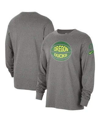 Men's Nike Heather Gray Oregon Ducks Fast Break Long Sleeve T-shirt
