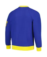 Men's Tommy Hilfiger Royal Los Angeles Rams Reese Raglan Tri-Blend Pullover Sweatshirt