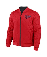 Men's Darius Rucker Collection by Fanatics Black, Red Minnesota Twins Reversible Full-Zip Bomber Jacket
