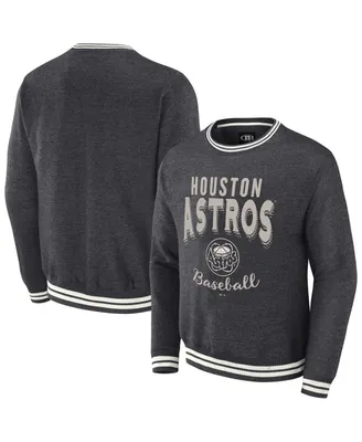 Men's Darius Rucker Collection by Fanatics Heather Charcoal Distressed Houston Astros Vintage Pullover Sweatshirt