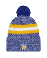 Men's New Era Blue Los Angeles Chargers 2023 Sideline Cuffed Knit Hat With Pom