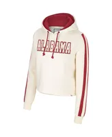 Women's Colosseum Cream Alabama Crimson Tide Perfect Date Cropped Pullover Hoodie