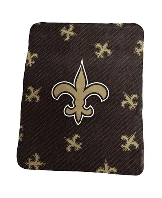 New Orleans Saints 50" x 60" Repeating Logo Classic Plush Throw Blanket