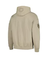 Men's Pro Standard Justin Fields Tan Chicago Bears Player Name and Number Pullover Hoodie