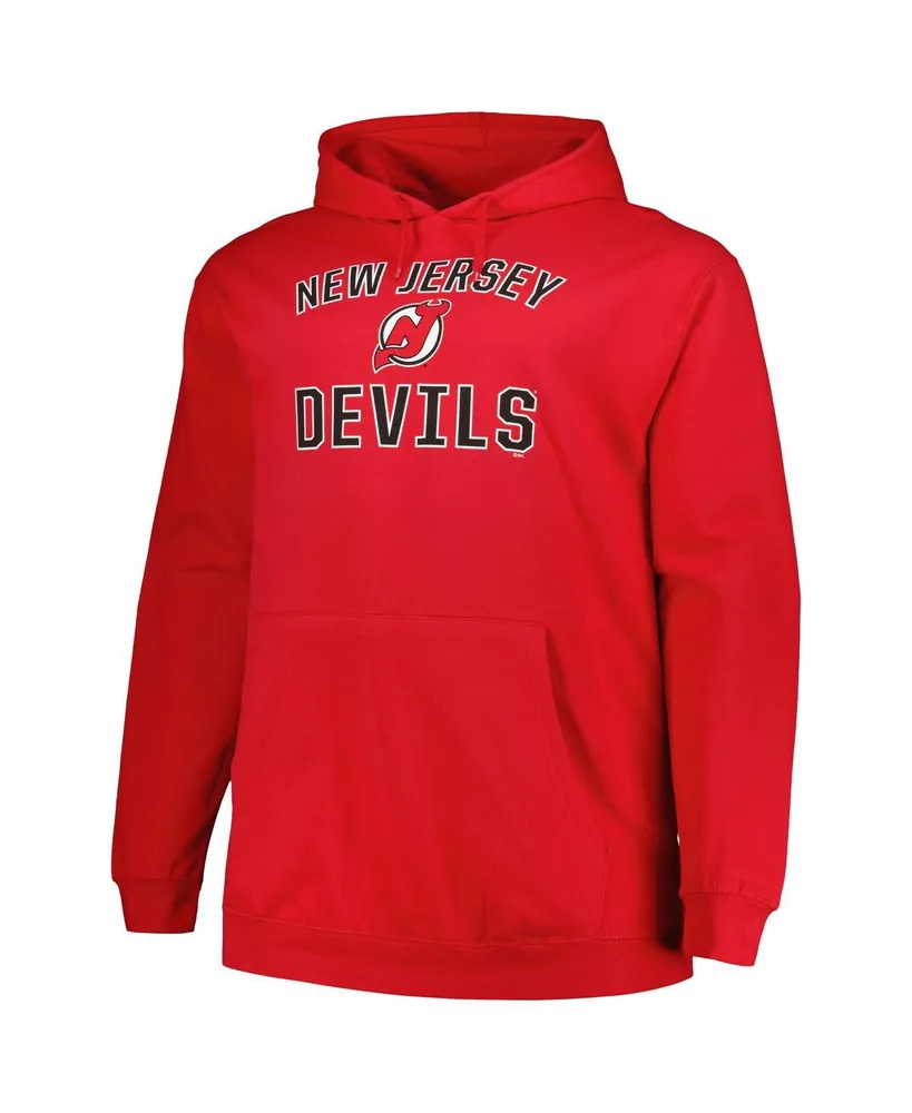 Men's Profile Red New Jersey Devils Big and Tall Arch Over Logo Pullover Hoodie