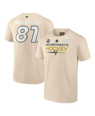 Men's Fanatics Jonathan Marchessault Cream Vegas Golden Knights 2024 Nhl Winter Classic Authentic Pro Name and Number T-shirt