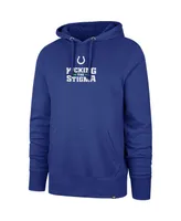 Men's '47 Brand Royal Indianapolis Colts Not All Pain Can Be Seen Kicking the Stigma Pullover Hoodie