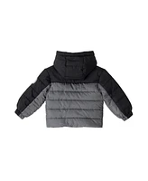 Bearpaw Toddler Boys Colorblock Fleece Lined Puffer Coat with Hood