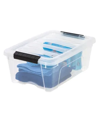 Iris Usa 12.95qt Clear View Plastic Storage Bin with Lid and Secure Latching Buckles
