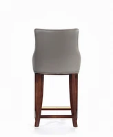 Manhattan Comfort Shubert Leatherette Upholstered Beech Wood Counter Stool