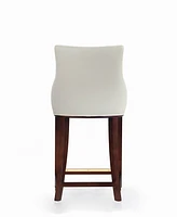 Manhattan Comfort Shubert Leatherette Upholstered Beech Wood Counter Stool