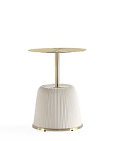 Manhattan Comfort Anderson 2-Piece Leatherette Upholstered End Table Set