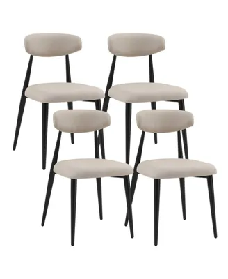 Simplie Fun Dining Chairs Set Of 4, Upholstered Chairs With Metal Legs For Kitchen Dining Room Light Grey