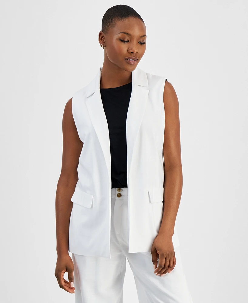 Bar Iii Petite Open-Front Long Vest