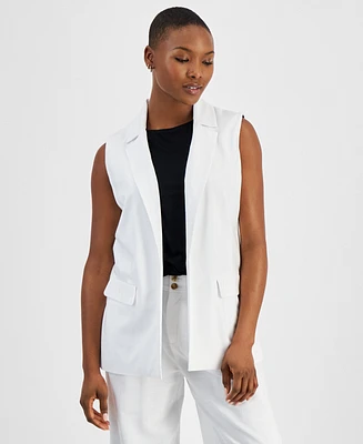 Bar Iii Petite Open-Front Long Vest