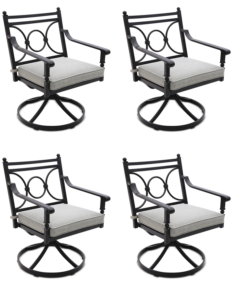 Wythburn Mix and Match Scroll Outdoor Swivel Chairs, Set of 4, Created for Macy's