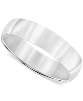 Men's Polished Wedding Band 18k Gold-Plated Sterling Silver (Also Silver)