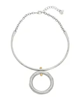 Robert Lee Morris Soho Two-Tone Open Circle Pendant Wire Necklace - Silver, Two