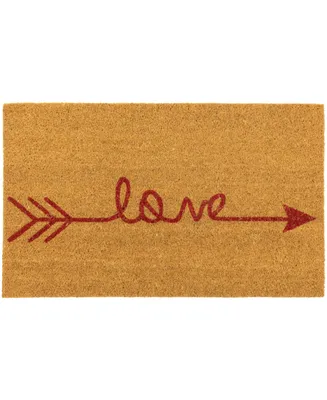 Northlight Natural Coir "Love" Arrow Outdoor Doormat 18" x 30"